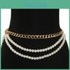 Trendy Gold Pearl Waist Chain Jewelry With Adjustable Length For Casual Wear