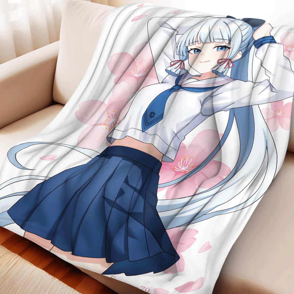 Cartoon Azur Lane Cute Girl Soft Flannel Blanket Cover Warmth Soft Anime Blanket Multifunctional Decor Home Universal Blankets
