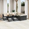 VidaXL 14-Piece Garden Sofa Set with Cushions Black Rattan Acacia 3363500