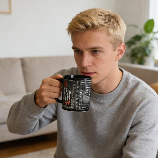 Mechanic Tool Box Coffee Mug 350ml Ceramic Tea Cup Wrench Screwdriver Hammer Mug Unique Gift for Engineers DIY Enthusiasts