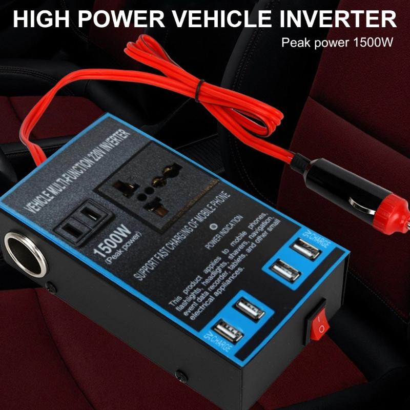 1500W Car Inverter USB DC12V 24V To Auto Power Inversor Fast Charging Car Power Adapter Socket