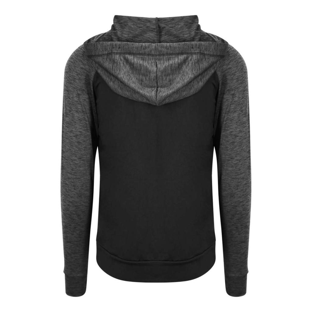 Just Cool Mens Contrast Melange Slim Full Zip Hoodie