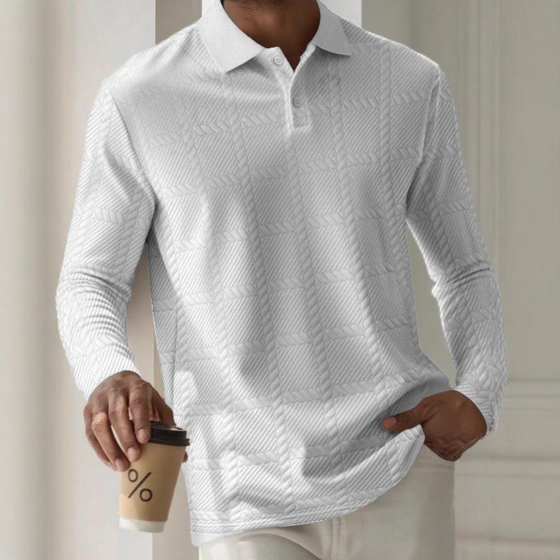 Men's Sweatshirts Spring/Autumn Polo Shirts Textured Men's Sports Polo Shirts