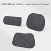 Luxury Suede Car Headrest Light Neck Pillow Memory Cotton Lumbar Backrest Cushion Set Protective Car Seat Comfort Accessories