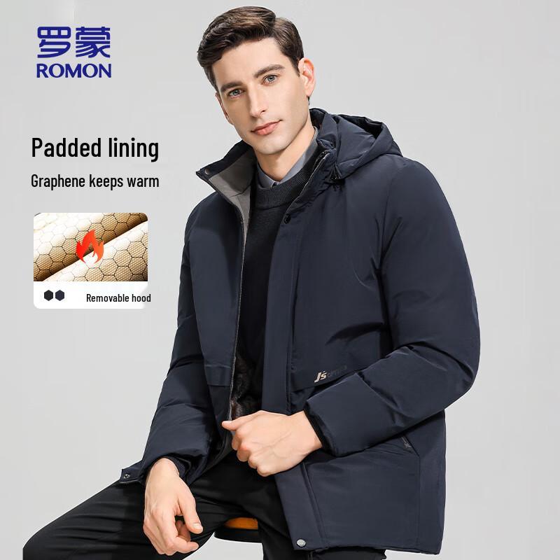 

ROMON Men s M886 Graphene Padded Winter Jacket with Detachable Hood 195