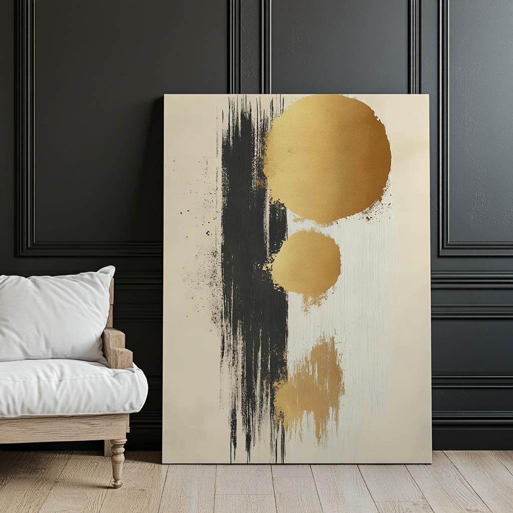 Energetyczne Złote Koła Energetyczne Złote Koła, 50X70 Cm, Rama Aluminiowa Czarna, Papier Matowy 230 Gsm