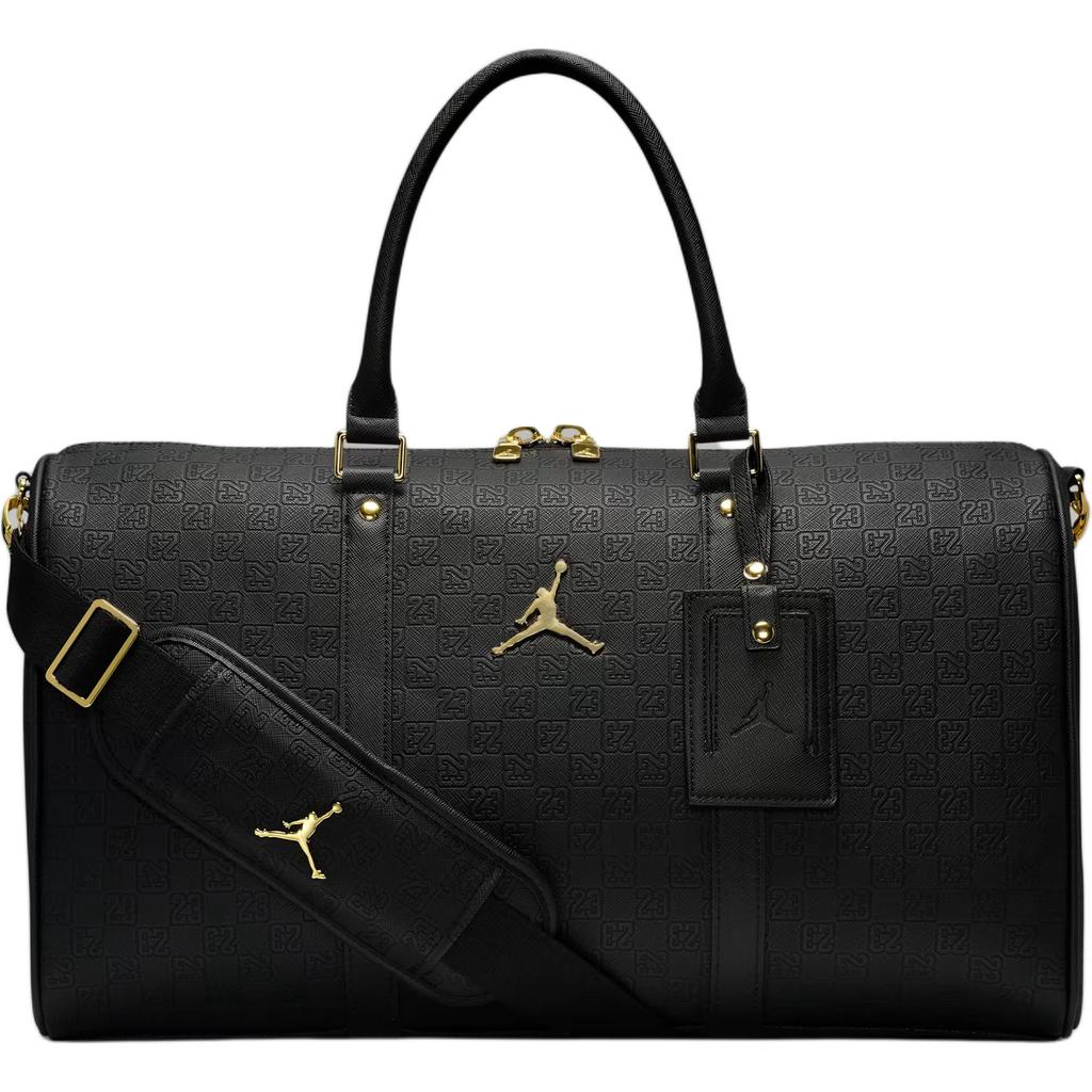 Jordan Monogram 25L Polyurethane One Shoulder Handbag, Travel Bag Unisex Black HV2856-011
