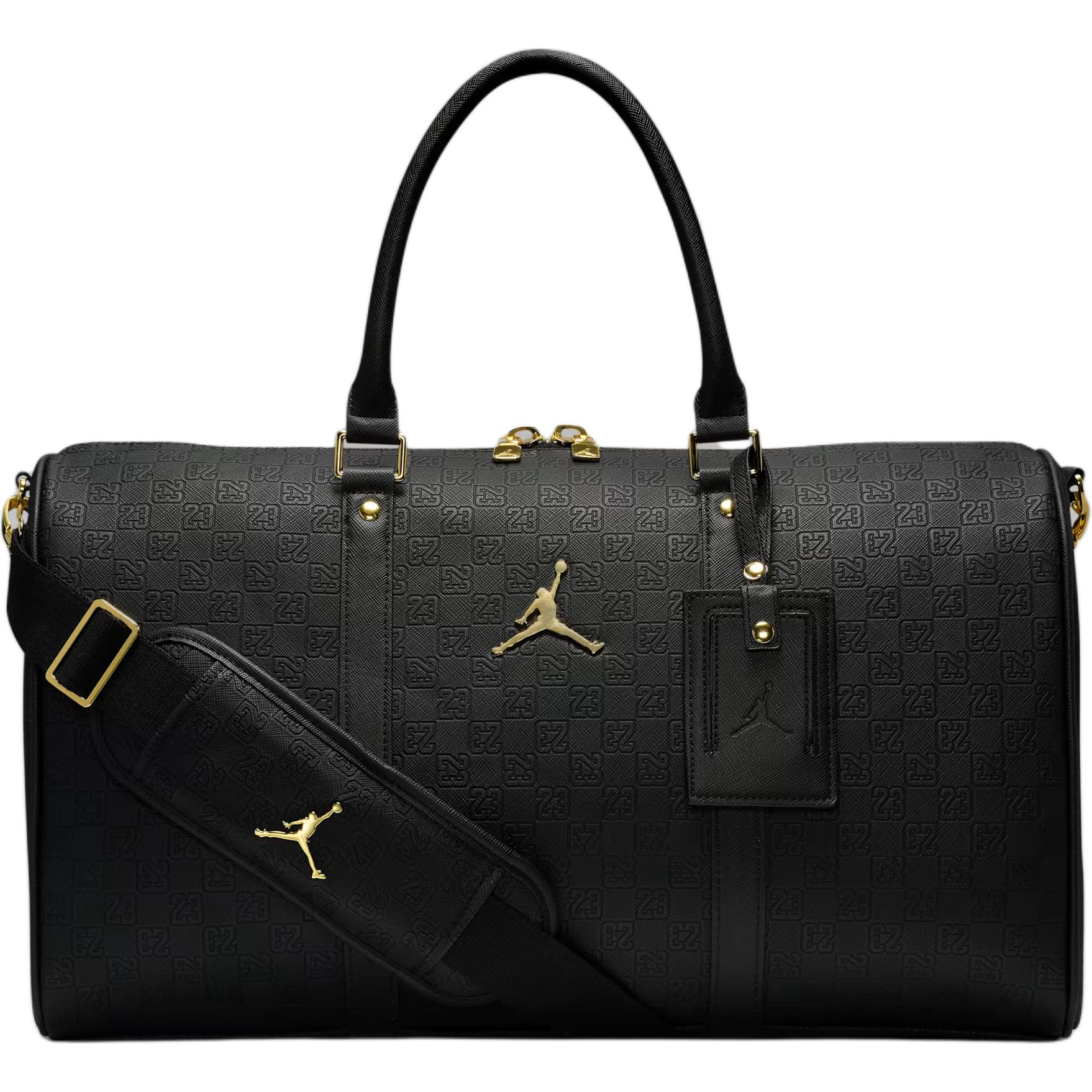 Jordan Monogram 25L Textured Pattern Travel Bag Unisex Travel Bags Black HV2856-011 Black