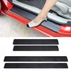 Carbon Fiber Car Door Plate Sill Scuff Cover Anti Scratch Sticker Protector 4pcs