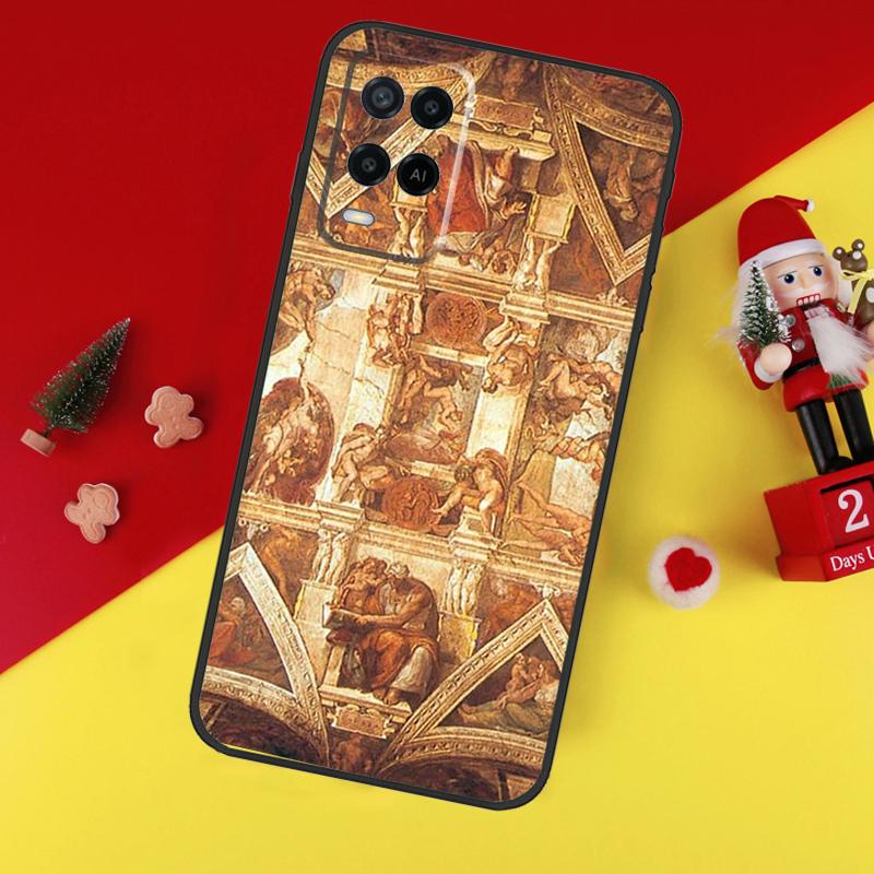 Michelangelo Art Case For Oppo A78 A98 A18 A38 A58 A5 A6 Pro A54 A74 A94 A17 A57 A80 A60 A40 A96 A76 A16 A15