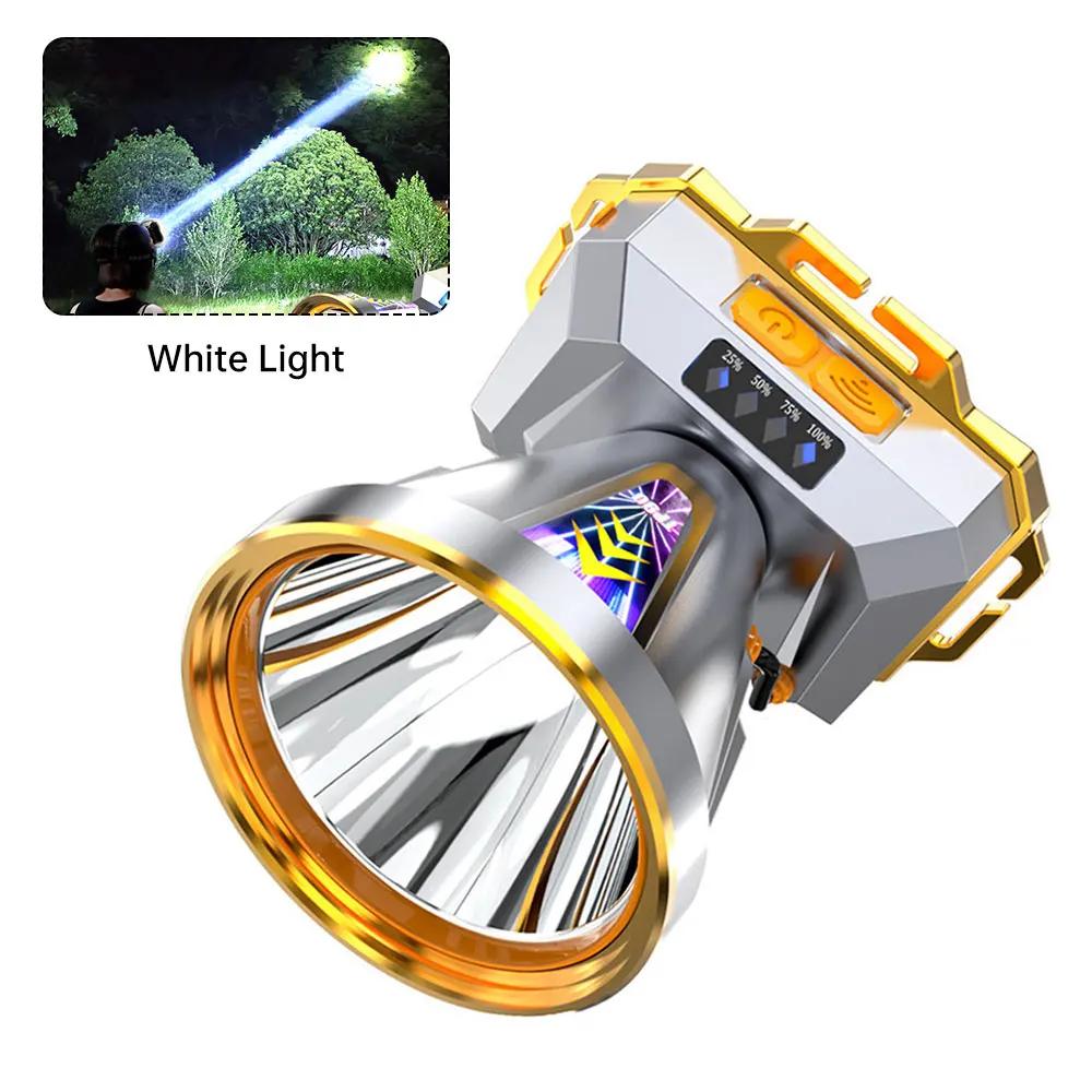 LED Stirnlampe Taschenlampe Lichtquelle Wiederaufladbar Camping Stirnlampe Jagd Stirnlampe Taschenlampe Angel Stirnlampe Leistungsanzeige