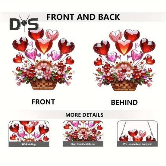 Potted Plants Sun Catcher Acrylic Window Hanging Ornament Floral Pattern Suncatcher for Home Wall Sunlit Spaces Decoration