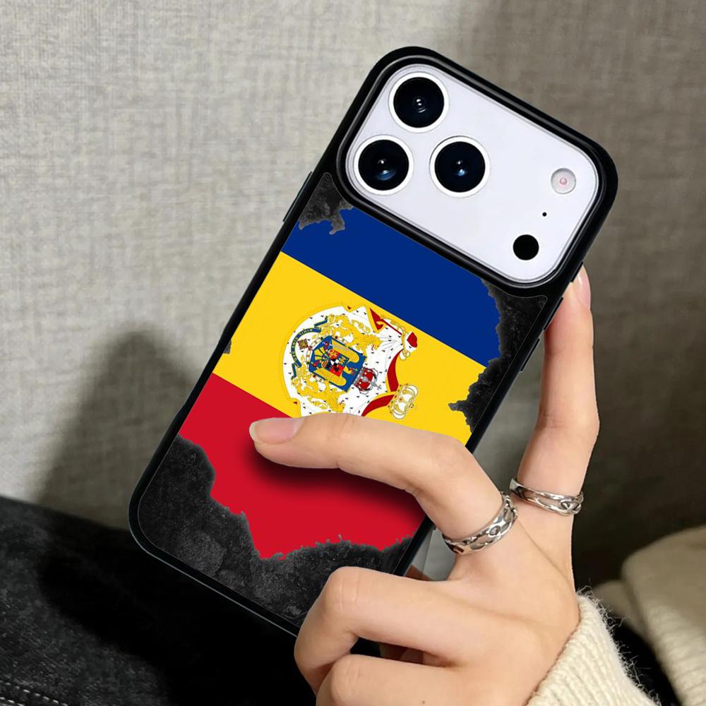 Capa Case for iPhone 17 Air 16 Pro Max 15 Plus 11 13 Mini 14 12 Back Phone Cover Romania Flag