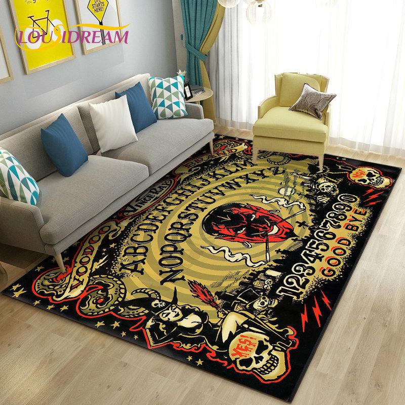 Ouija Tarot Witchcraft Gothic Area Rug,Carpet Rug for Living Room Bedroom Sofa Doormat Decoration,Kids Play Non-slip Floor Mat