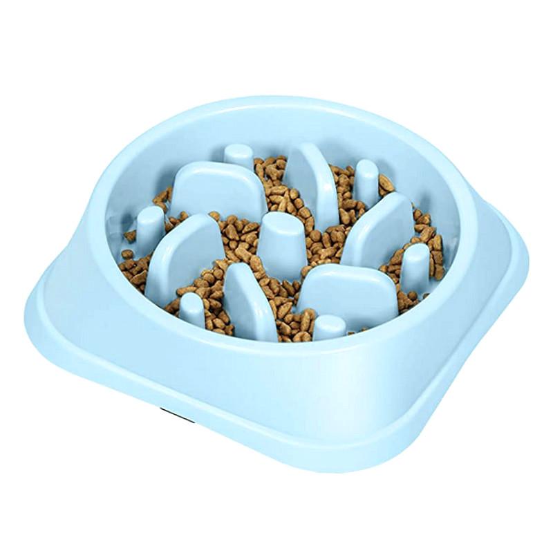 

New Pet Dog Bowl Slow Feeder Plastic Anti Choking Puppy Cat Eating Dish Bowl Anti-Gulping Food Plate