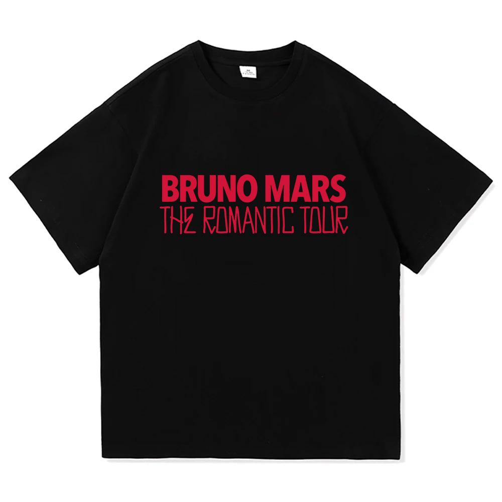 Bruno Mars The Romantic Tour 2026 Maglietta Moda Uomo Estetica Oversize Larga T-shirt Vintage 100% Cotone Top Magliette Grafiche