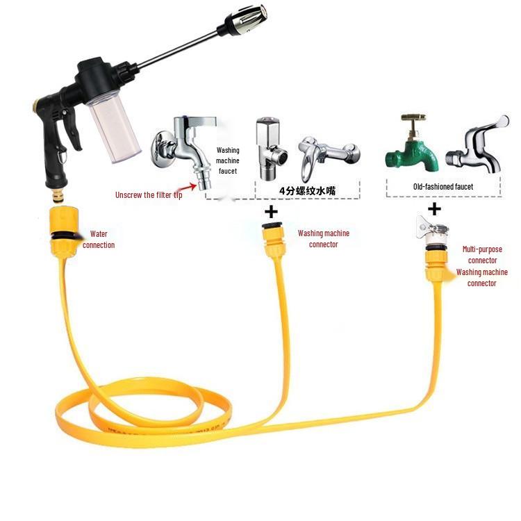 T2 Black Long Spear High-Pressure Foam Sprayer and Water Gun for Garden, Car Wash, and Floor Cleaning.
