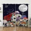 Curtains Mushroom Sunshade Digital Printing Curtains Blackout No Punching Bedroom Living Room Universal