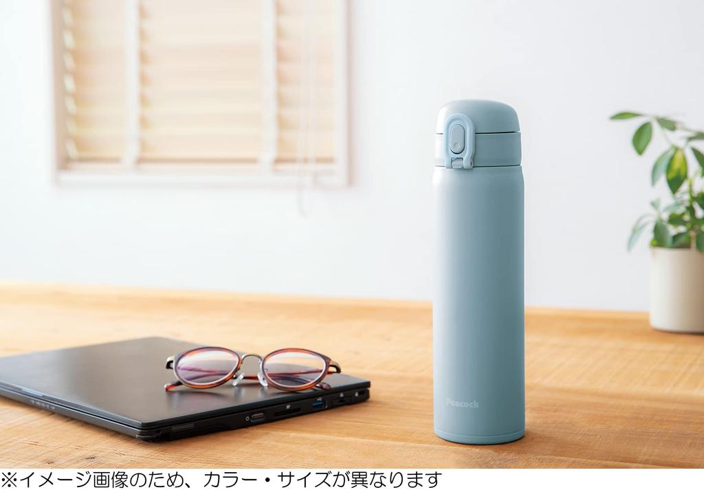 Peacock Thermos Industry Peacock One Touch Mug Bottle White 350ml Water Bottle Thermos W (The-peacock) Thermal/Cold AKT-35