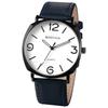 Men's Waterproof and Rainproof Wristwatch with a Round Dial, Quartz Movement, Numeral Dial, Blue Strap, and Black Case. A Simple Accessory Perfect
