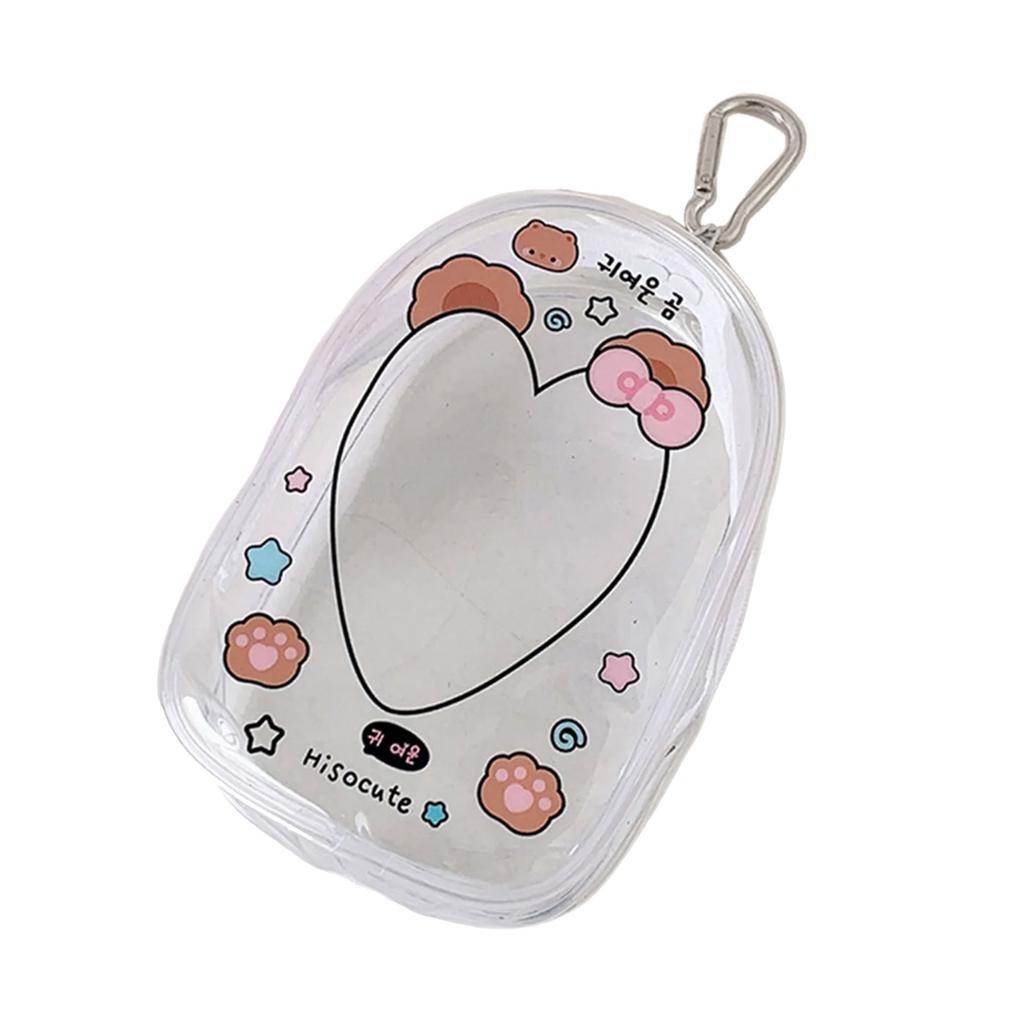 Portable Clear Hanging Storage Bag For Mini Figures Dolls Collectibles With Keychain Attachment And Zipper Closure