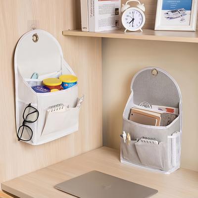 Wall Mounted Storage Bag with Dual Pockets and Mesh Side Compartments, Multi-purpose Hanging Storage Bag