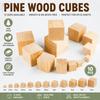 10pcs Unfinished Blank Wooden Cube Woodwork Craft Handmade Material Kids Toy Wooden Square Block
