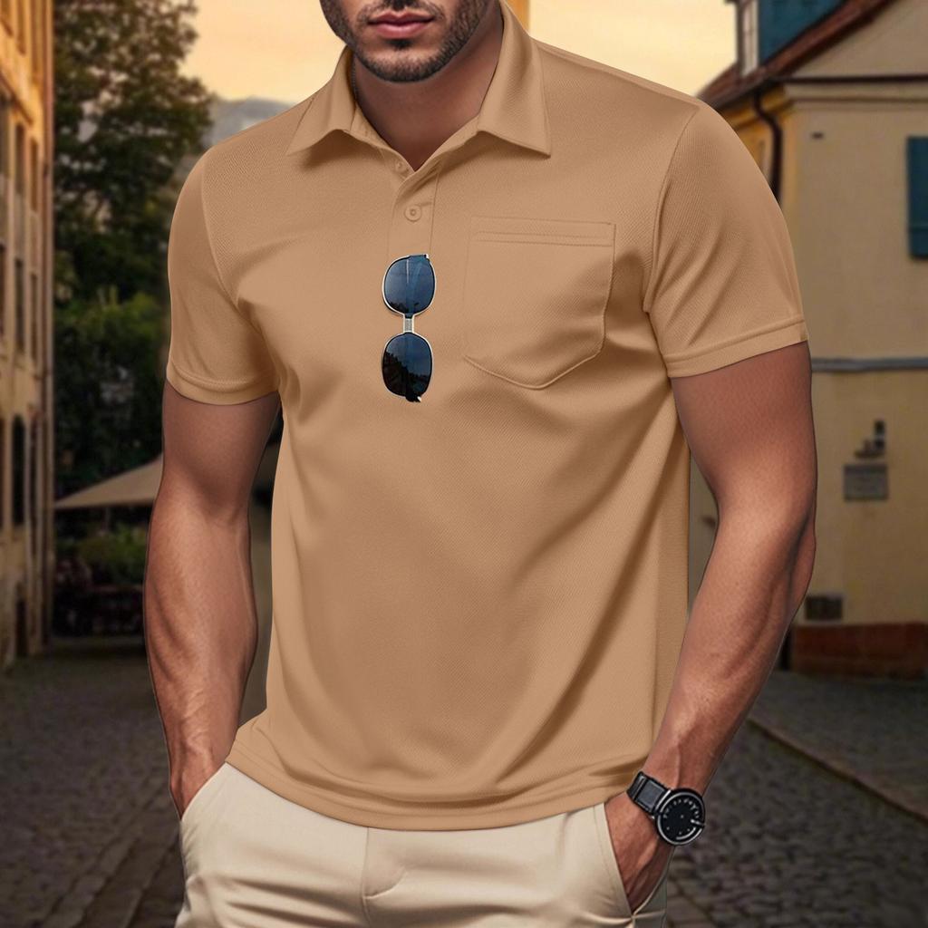Men's Summer Sports Casual Breathable Mesh Button-down Collar Color Men's Shirt