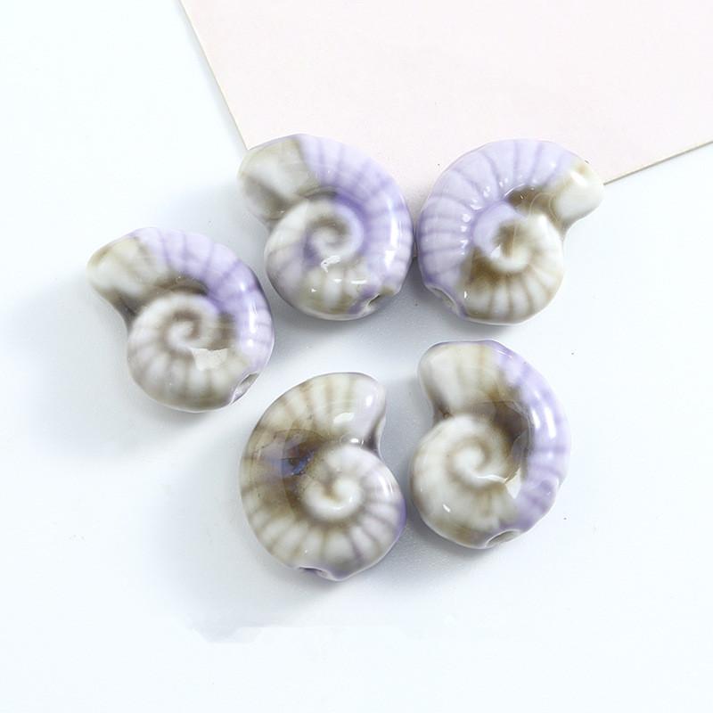 5pcs/Lot Mix Ceramics Shell Conch Spacer Beads For Jewelry Making Supplies Ocean Animal Loose Bead DIY Necklace Earring Finding