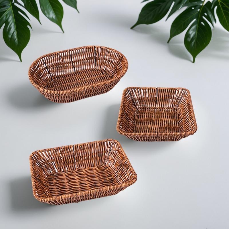 SIFAR Rattan-Style Square Storage Baskets (5-Pack)