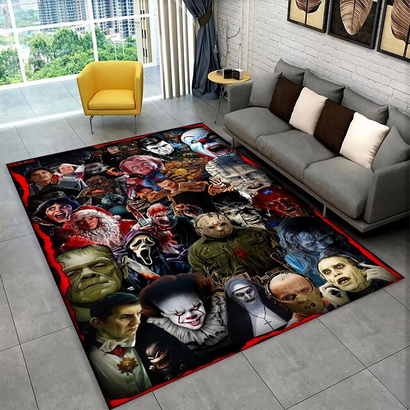 Horrorfilm-Charakter Chucky S-Scream Cartoon Teppich für Spielzimmer Schlafzimmer Wohnzimmer Sofa Heimdekoration, Teppich rutschfest