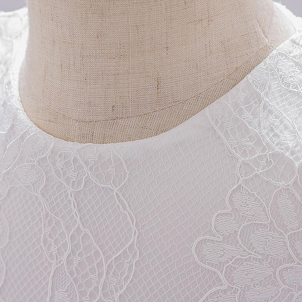 Rochie de botez cu mânecă lungă și bumbată pentru fete, model prințesă, din dantelă