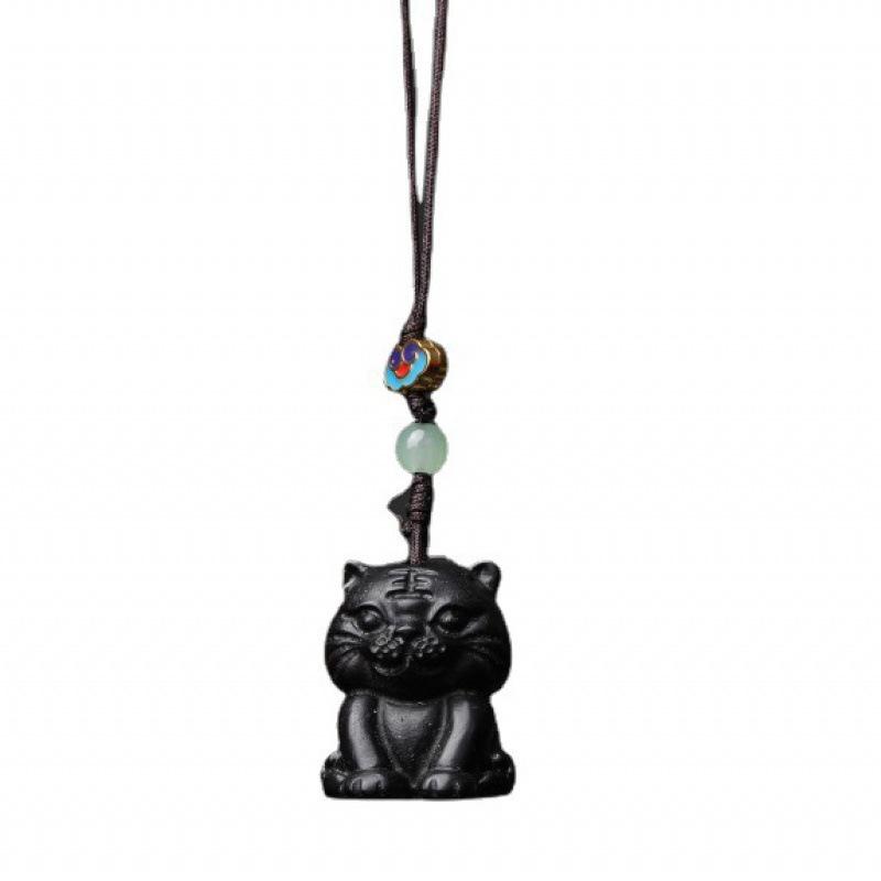 Green Sandalwood Tiger Phone Charm and Keychain for the Year of the Tiger - Cute and Auspicious Design
