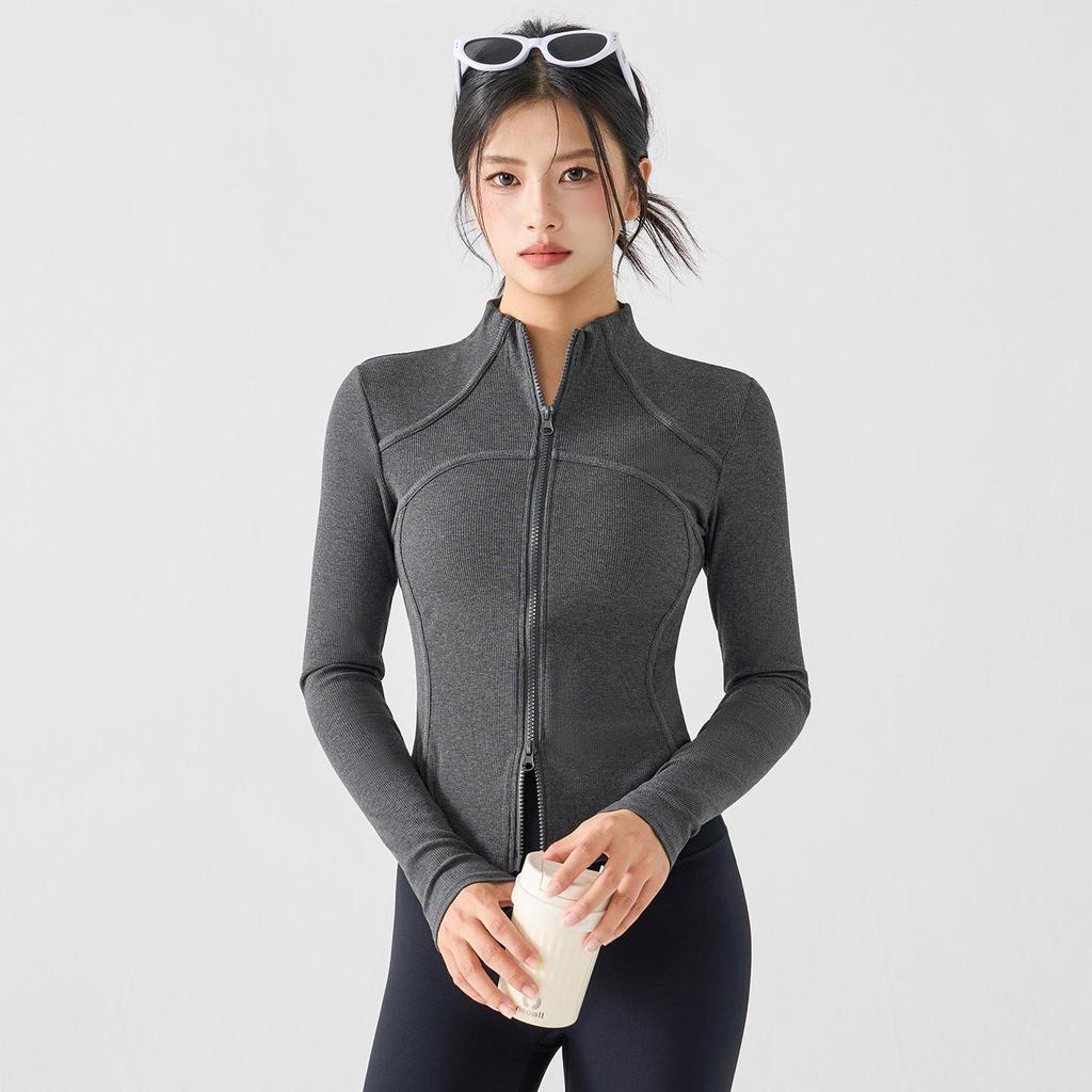 2025 Autumn/Winter Women's Stand Collar Slim Fit Yoga Jacket for Running and Sports