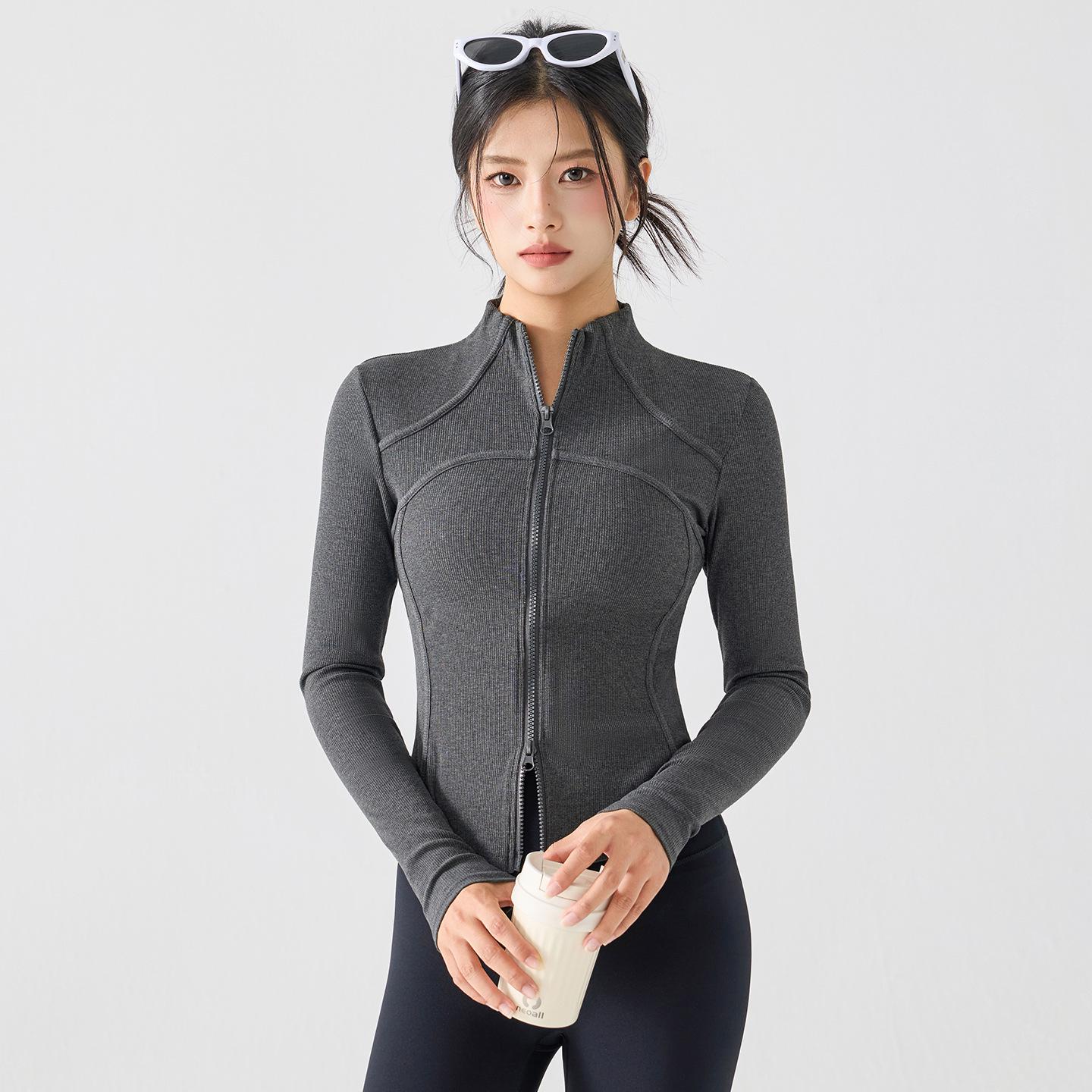 

2025 Autumn/Winter Women s Stand Collar Slim Fit Yoga Jacket for Running and Sports XL [130-145 lbs]