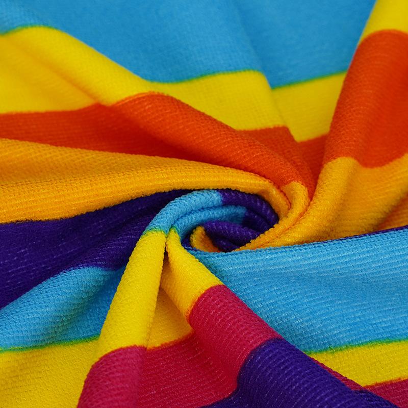 Serviette de plage extra large à rayures – Microfibre ultra douce, séchage rapide sans sable, idéale pour les voyages et la natation