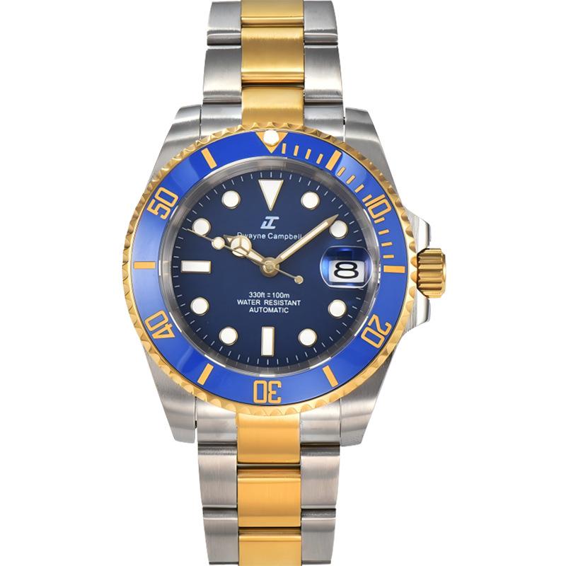 Fully automatic mechanical watch men's business leisure fashion watch full steel belt luminous waterproof watch