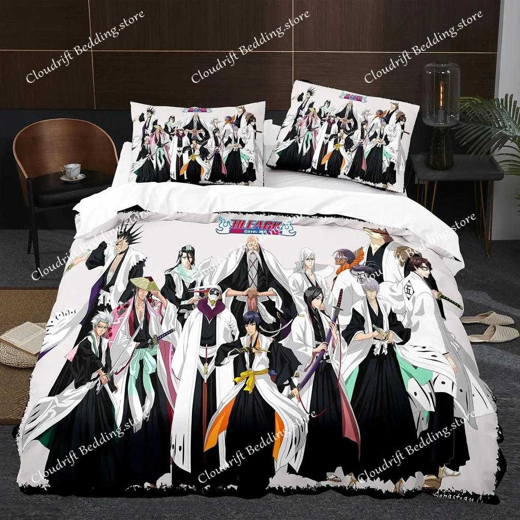 Japan Anime BLEACH Bedding Set Cartoon Comforter Duvet Cover Sets Bed Linen Twin Queen King Single Size Home Decor Boys Kawaii02