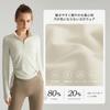MORGEN SKY Long Sleeve High Half Thumb Side Stylish Long Sleeve Pullover CX082 Women's Sportswear/Yoga Top, Shirt, Neck, Zip, Holes, Drawstring,