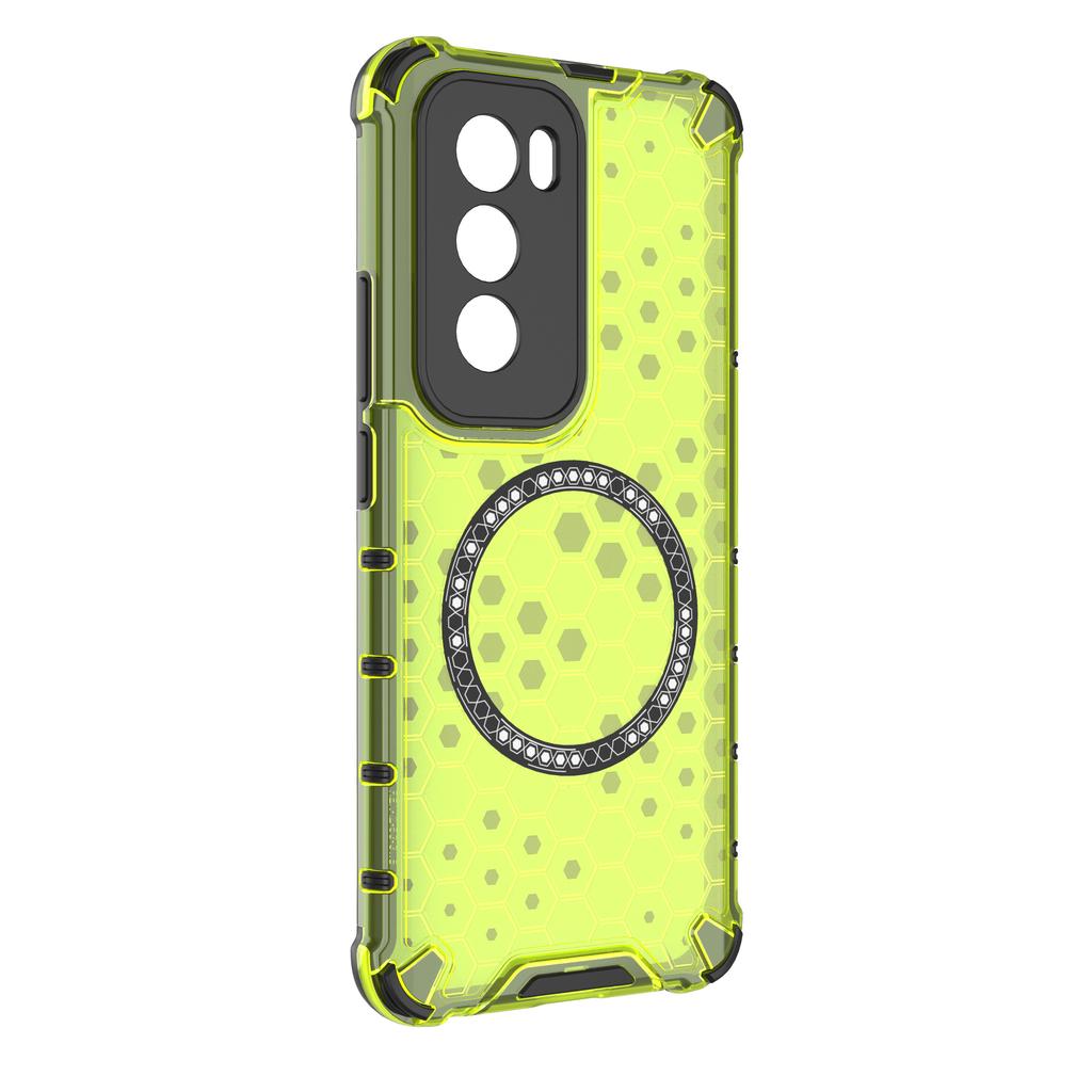 Für Oppo Reno12 5G (Global) Magnetische Hülle Honeycomb Hybrid Serie TPU+PC Handyhülle