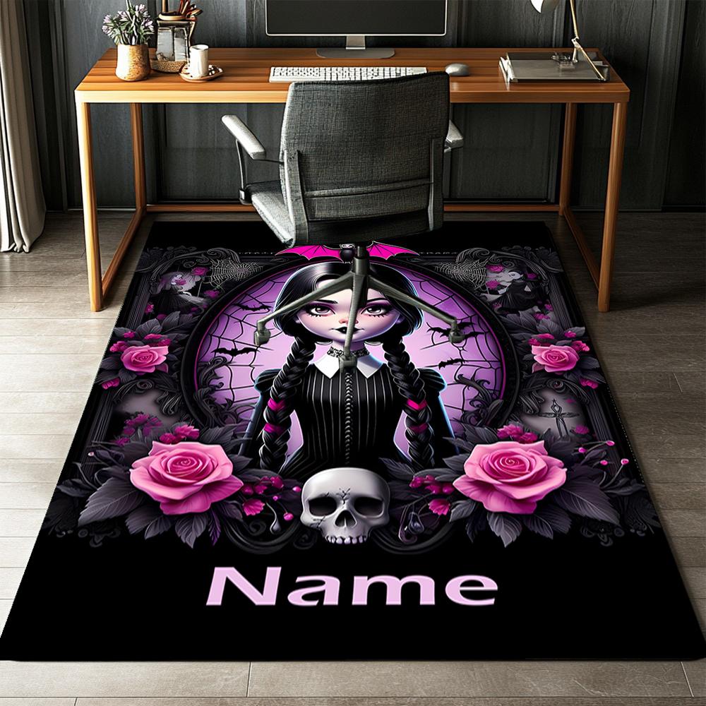 Custom Name Wednesday Printed Carpet,Rug for Office Chair Living Room Bedroom Kitchen Room Decor Gifts.