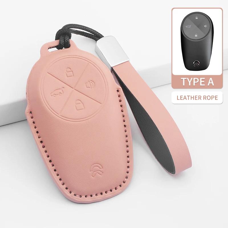 Car Remote Key Case Cover Shell Fob for Wei Lai NIO ET5 ET7 ES7 EC7 ES6 ES8 2018-2025 PU Keychain Car Styling Accessories