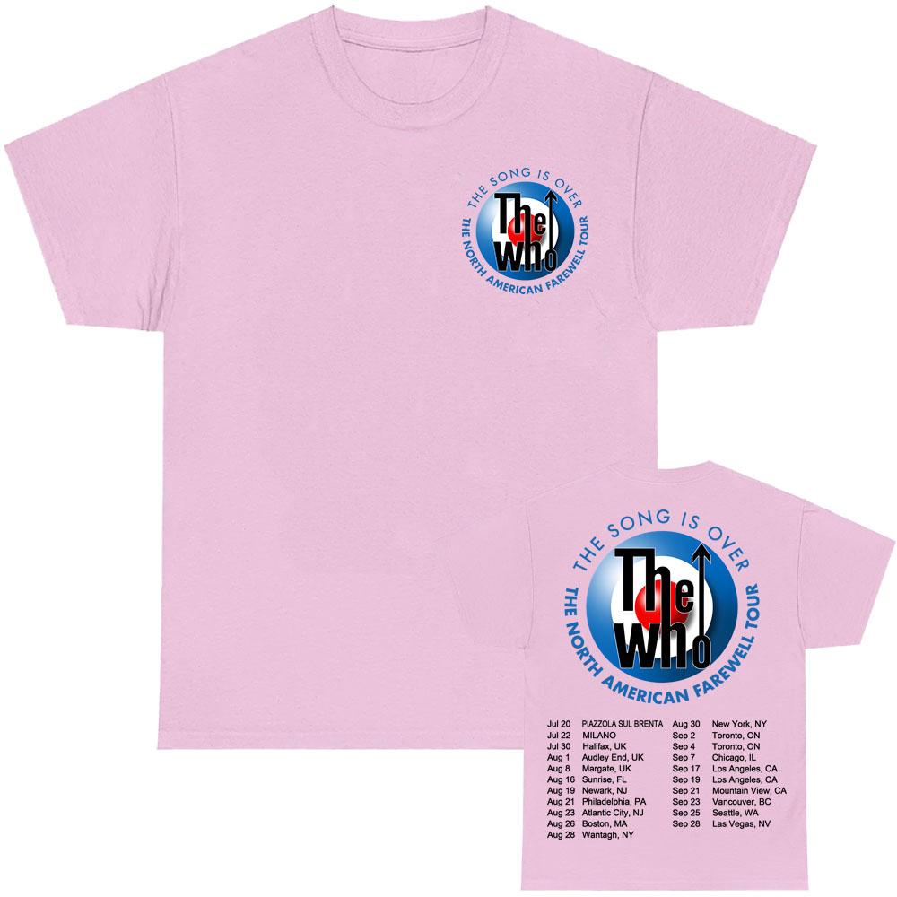 The Who The Song Is Over Tour 2025 T-shirt Graficzny Zespół Rockowy Unisex Streetwear Bawełna Męski Damski T-shirt Nadruk Odzież Koszulka