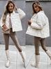 Winter European and American Style Long Sleeve Button Cotton-Padded Women's Jacket