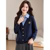 La Chapelle Women's Faux Cardigan Sweatshirt