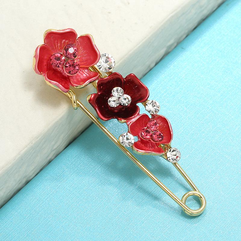 Oil silk scarf buckle brooch women's fixed clothes cardigan pin tulip flower temperament versatile accessories