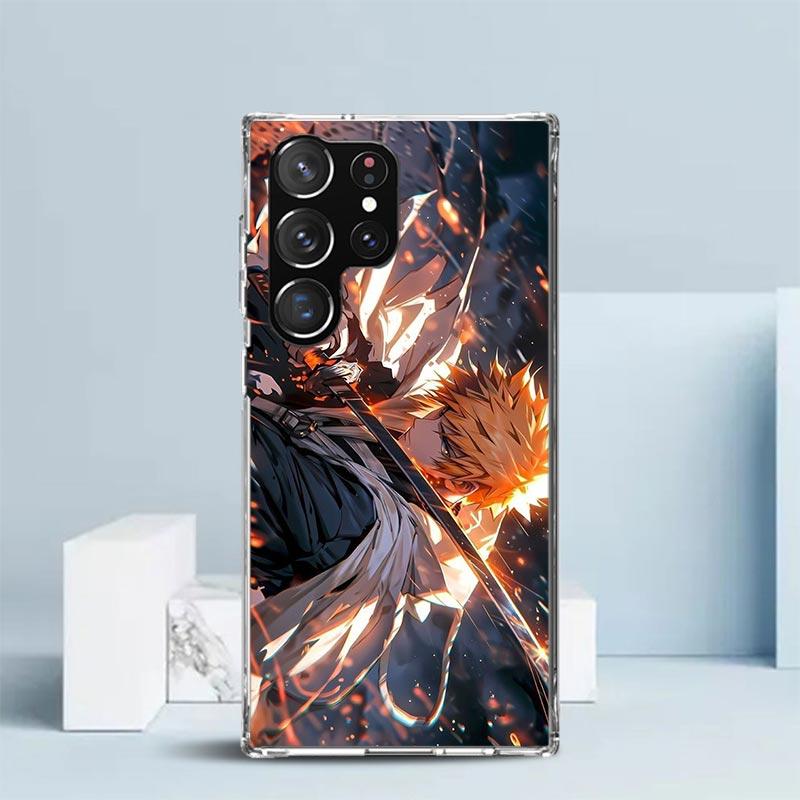 Kurosaki Ichigo Bleach Phone Case For Samsung Galaxy S24 S25 Edge S26 Ultra S22 S23 Plus S21 + S20 FE Soft TPU Back Cover Galaxy