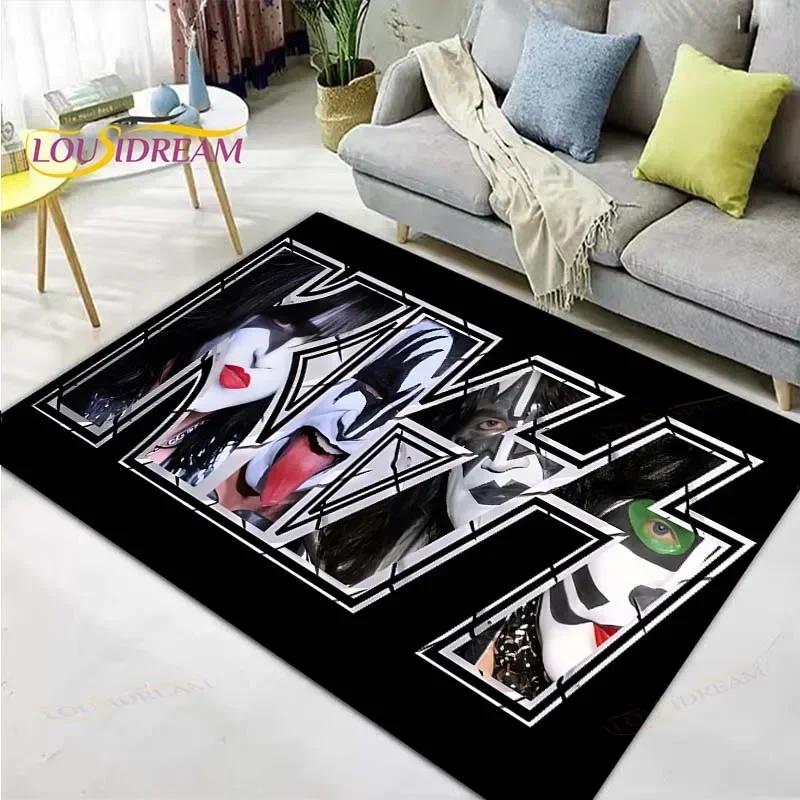 Slavná hudební heavy metalová kapela KK-Kiss Tištěné koberce Obývací pokoj Protiskluzový kobereček Dětské pokojové podložky Podložka na jógu Velký koberec