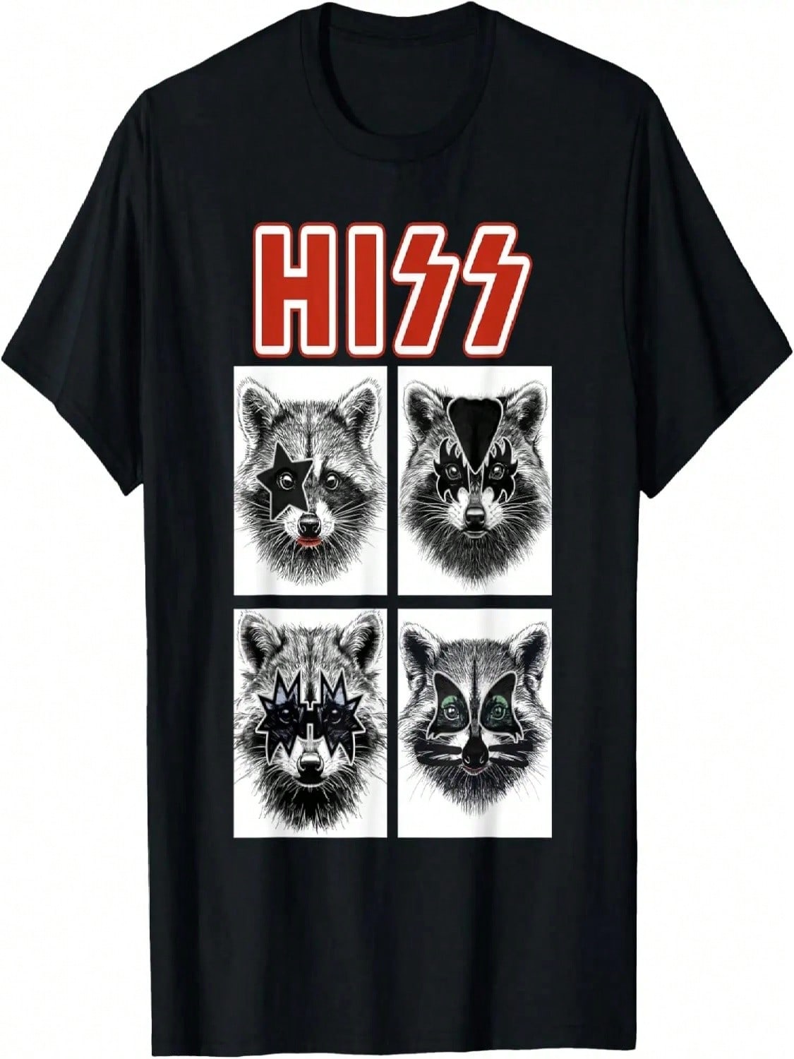 Raccoon Rock Music Band Concert   Kids Funny Raccoon T-Shirt S