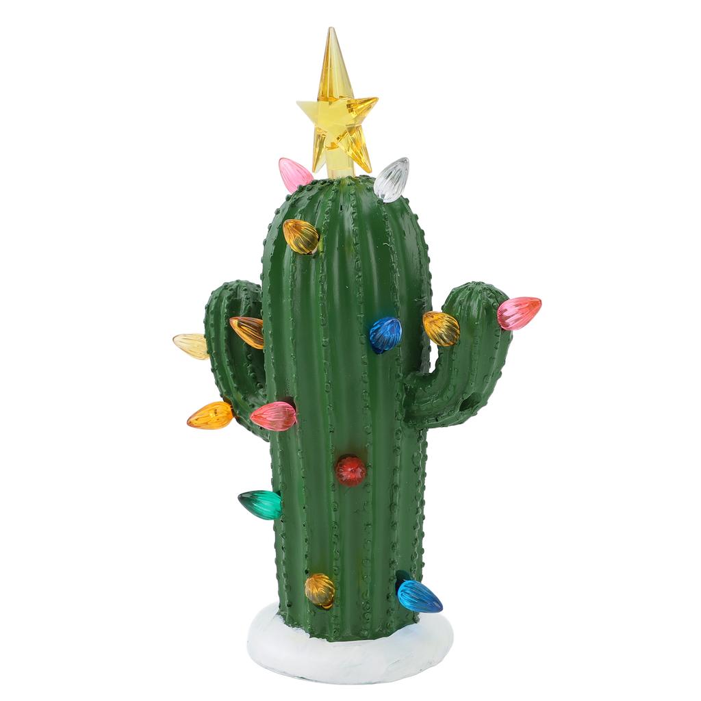Kaktus-Nachtlicht, leuchtende dekorative Tischlampe aus Kunstharz für Zuhause, Nachttisch oder Büro, Grün
